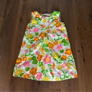 Green, Pink, Orange, and yellow floral 60s mod mini dress/ tank top